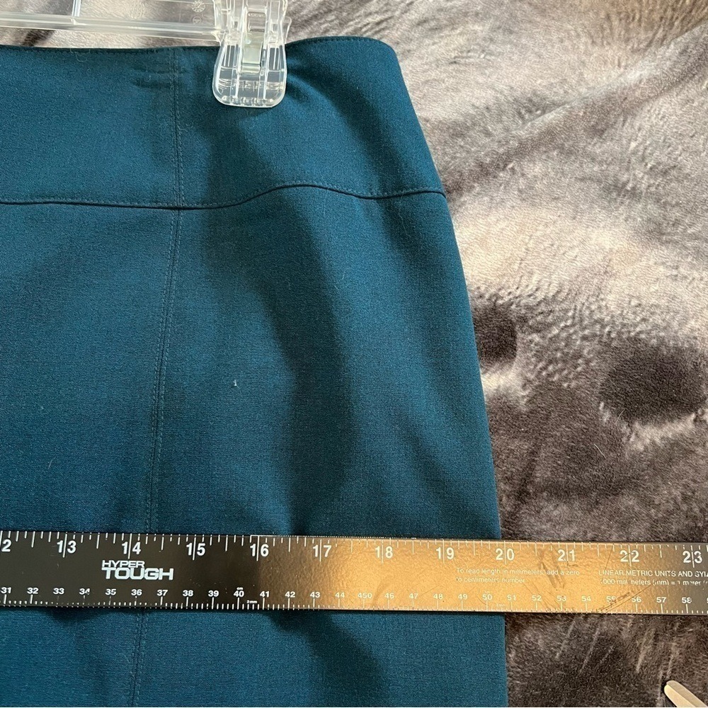 Worthington Teal Blue Pencil Skirt Lined Back Vent Career Size 12 - Picture 4 of 13